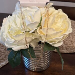 LC Lauren Conrad Faux Floral Arrangement with Gold Necklace